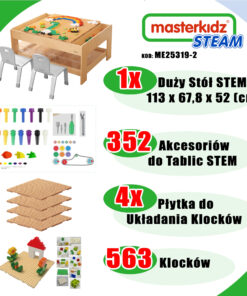 Masterkidz STEM edukacinis staliukas su priedais + 563 kaladėlės