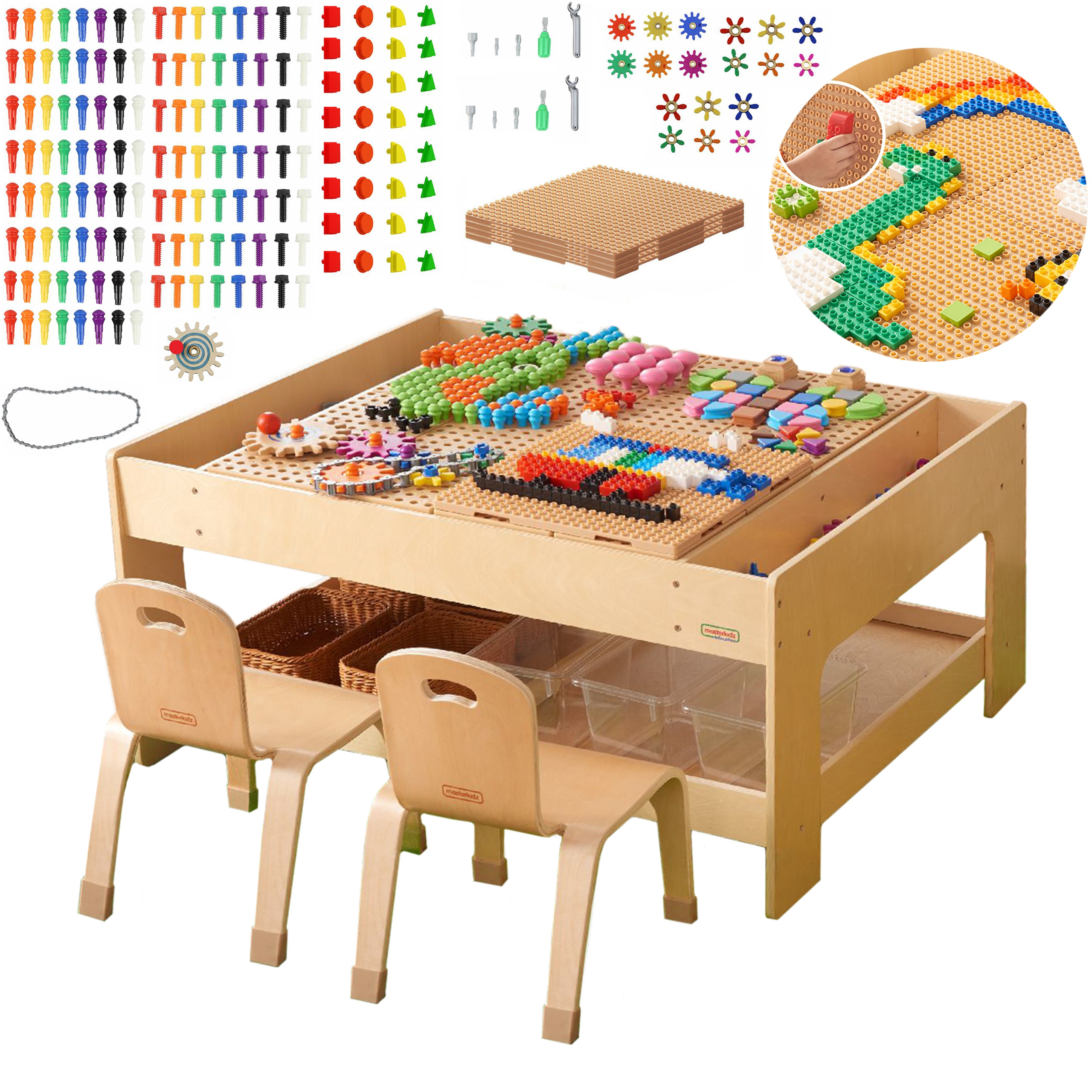 Masterkidz STEM edukacinis staliukas su priedais + 563 kaladėlės