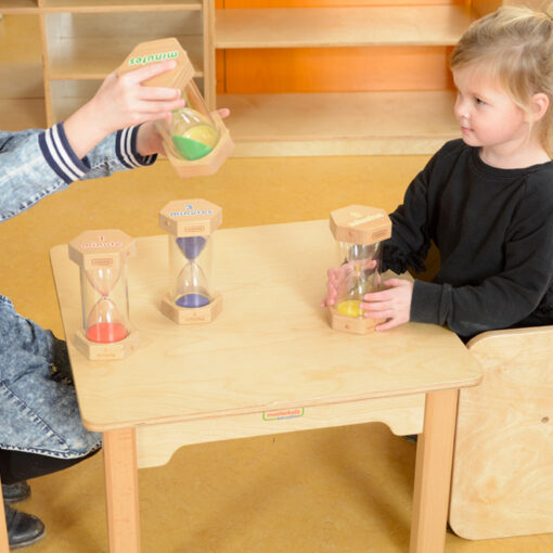 Masterkidz edukacinių smėlio laikrodžių rinkinys su stovu (1