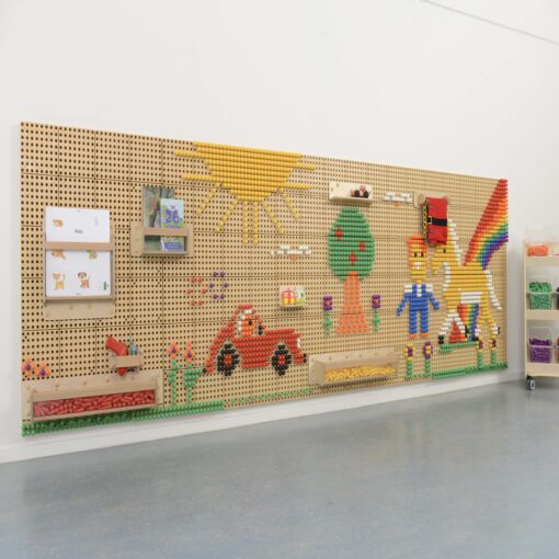 Masterkidz manipuliacinė STEM sieninė lenta (80 × 120 cm) + montavimo panelis
