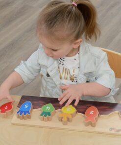 Masterkidz medinė daržovių rūšiavimo lenta (mokymasis skaičiuoti 1–5)