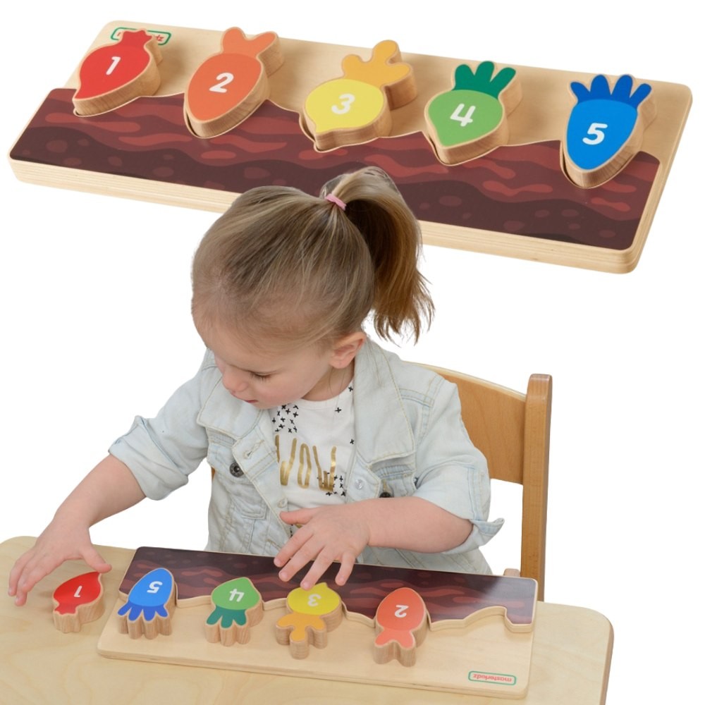 Masterkidz medinė daržovių rūšiavimo lenta (mokymasis skaičiuoti 1–5)