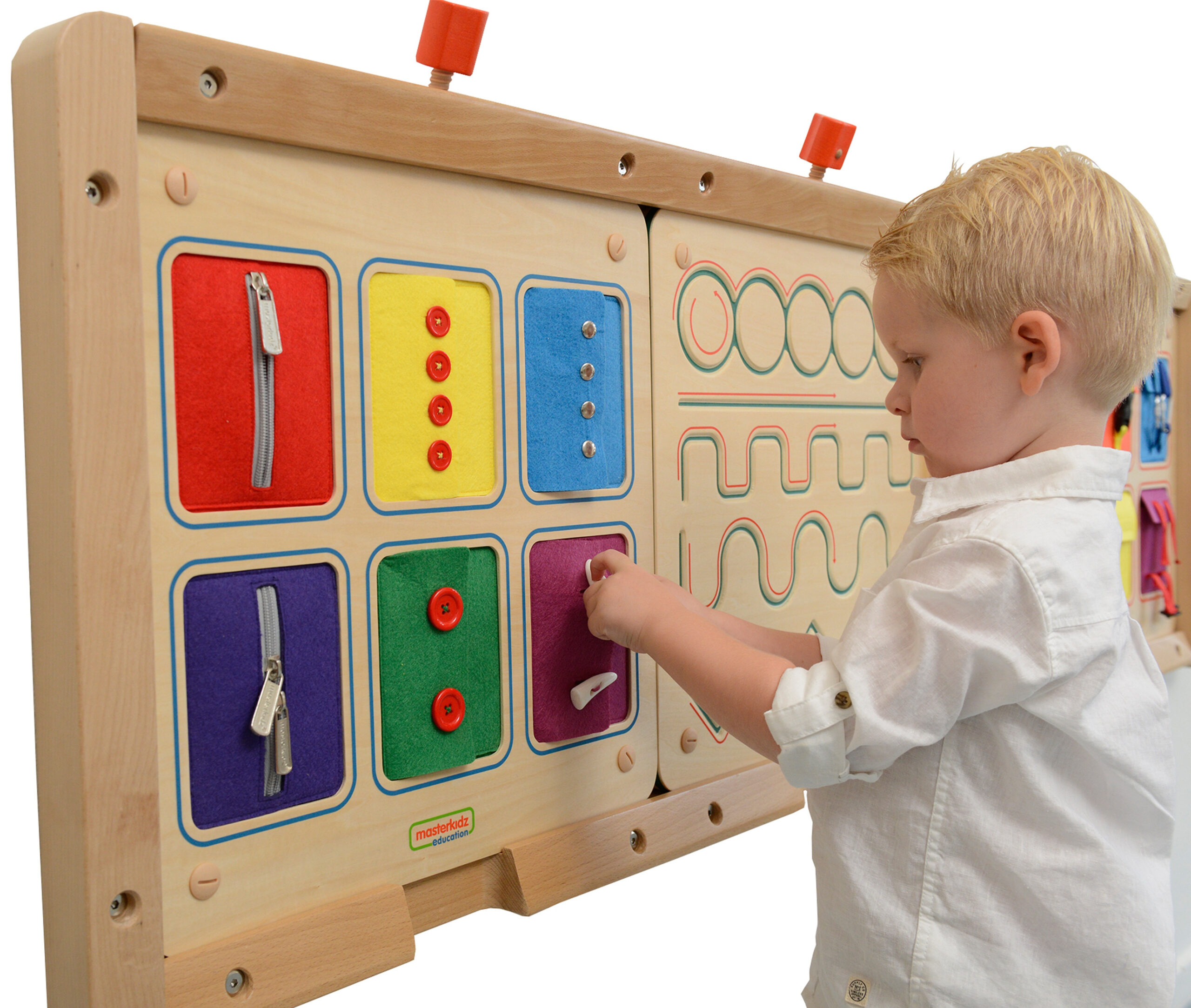 Masterkidz medinė edukacinė lenta „Užtrauktukai