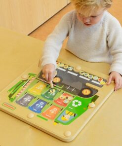 Masterkidz medinė magnetinė edukacinė lenta „Atliekų rūšiavimas“