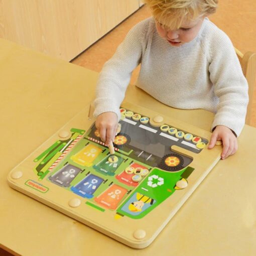 Masterkidz medinė magnetinė edukacinė lenta „Atliekų rūšiavimas“