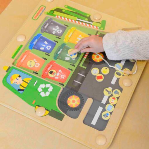 Masterkidz medinė magnetinė edukacinė lenta „Atliekų rūšiavimas“