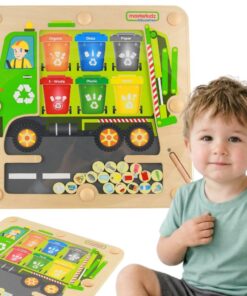 Masterkidz medinė magnetinė edukacinė lenta „Atliekų rūšiavimas“