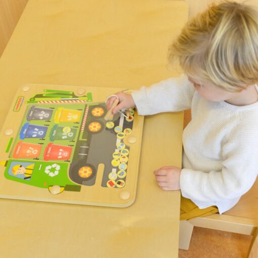 Masterkidz medinė magnetinė edukacinė lenta „Atliekų rūšiavimas“