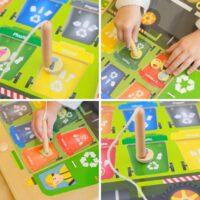 Masterkidz medinė magnetinė edukacinė lenta „Atliekų rūšiavimas“