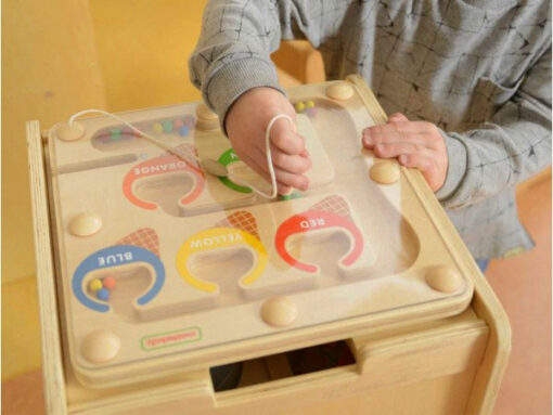 Masterkidz medinis magnetinis labirintas „Spalvoti ledai“