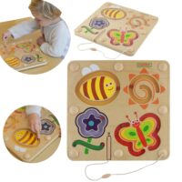 Masterkidz medinis magnetinis labirintas „Vabaliukai“
