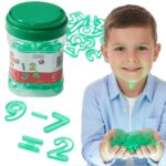 Masterkidz skaidrios žalios skaičių figūros – šviesos stalo matematika
