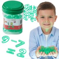 Masterkidz skaidrios žalios skaičių figūros – šviesos stalo matematika