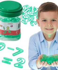 Masterkidz skaidrios žalios skaičių figūros – šviesos stalo matematika