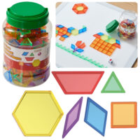 Masterkidz skaidrių geometrinių formų rinkinys – 140 el.