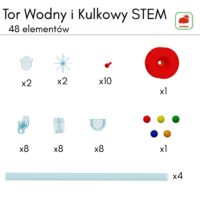 Masterkidz vandens ir kamuoliukų trasų konstruktorius „Water Chute Ball Run“ – 48 el.