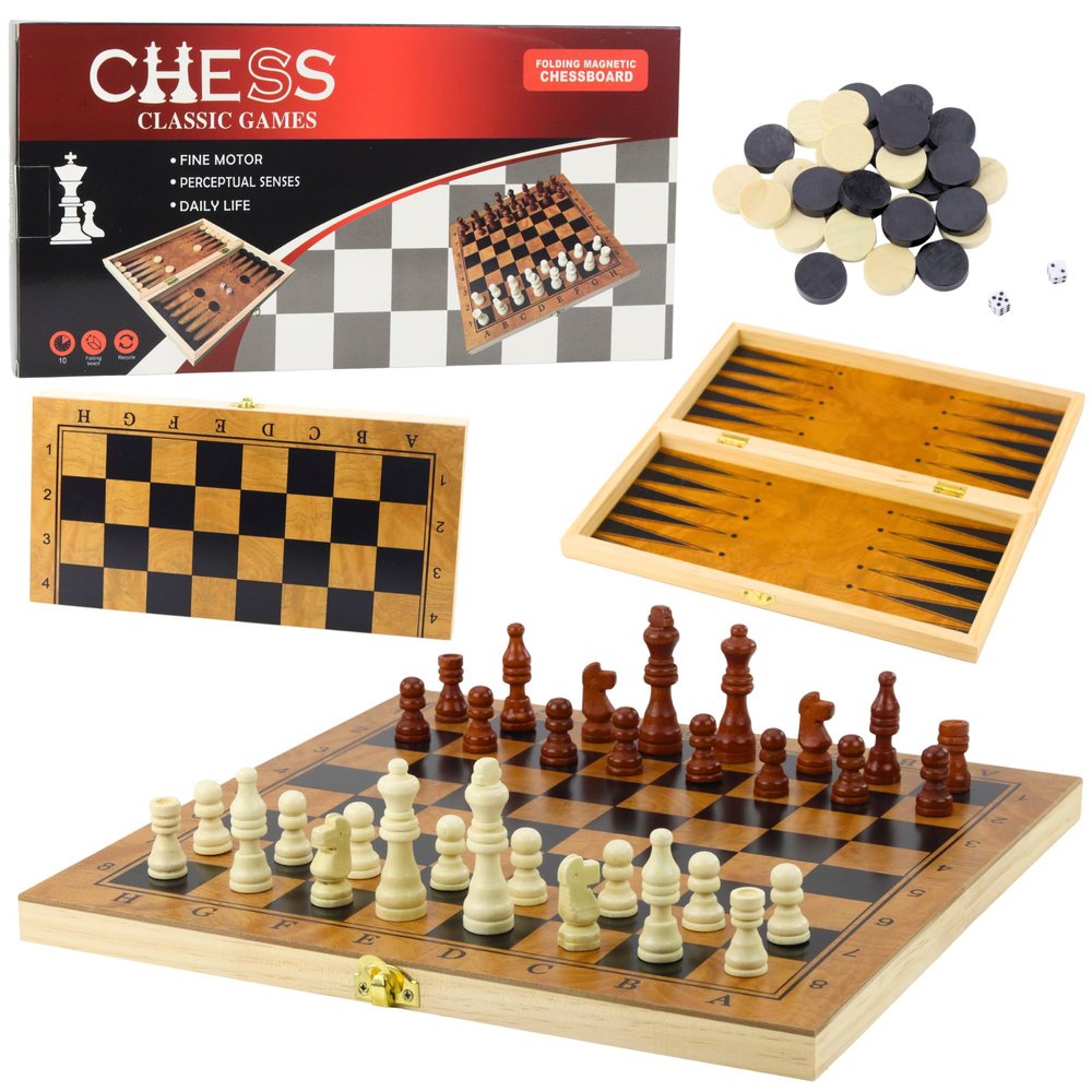 Medinis 3in1 šachmatų