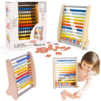 Medinis edukacinis abacus su 46 elementais ir užduočių kortelėmis