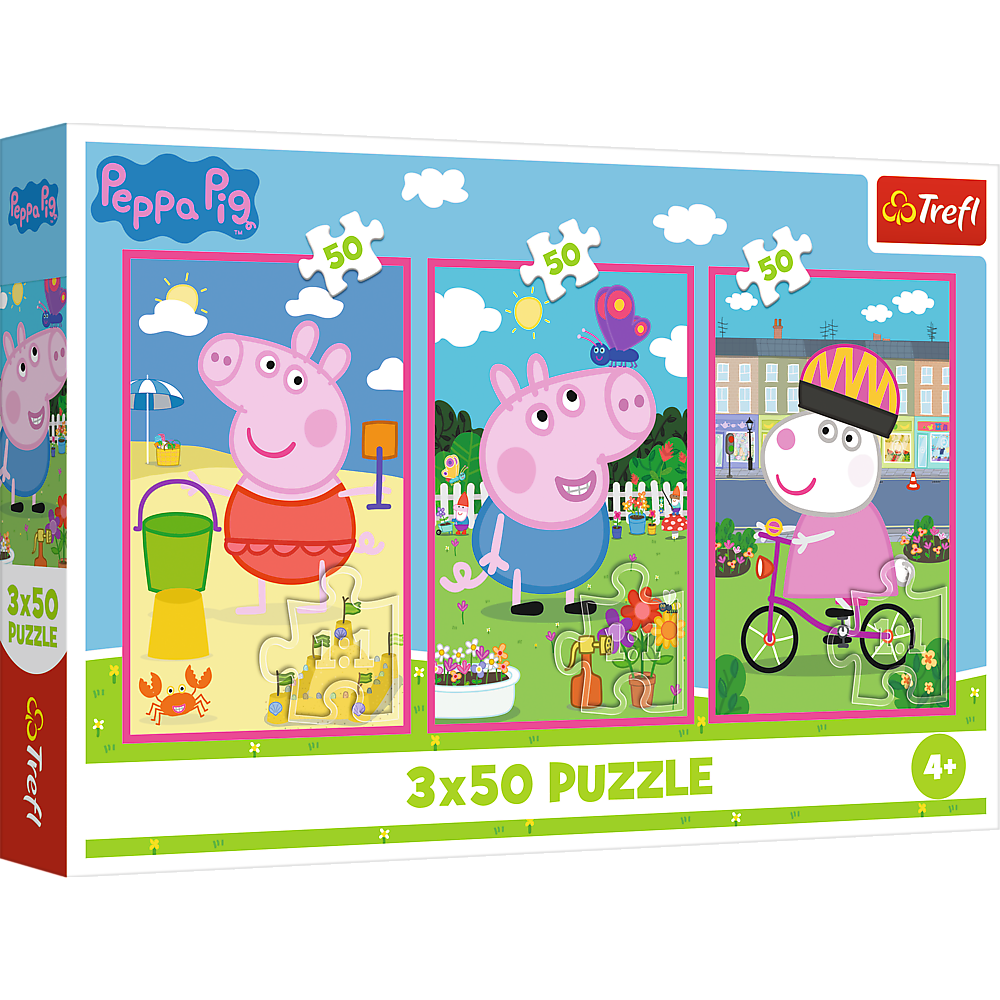 Peppa Pig Trefl 3×50 dalių dėlionė vaikams
