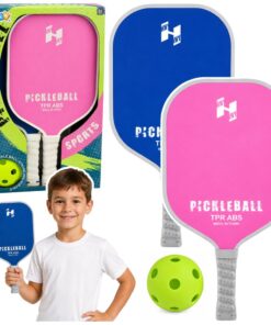 Pickleball rinkinys vaikams ir suaugusiems – rožinė ir mėlyna raketės
