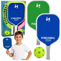 Pickleball rinkinys vaikams ir suaugusiems – žalios ir mėlynos raketės