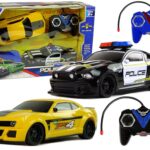 Policijos ir sportinio automobilio gaudynių rinkinys su 2 pultais