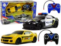 Policijos ir sportinio automobilio gaudynių rinkinys su 2 pultais