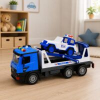 Policijos tralas su patruliniu automobiliu