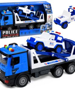 Policijos tralas su patruliniu automobiliu
