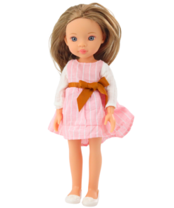 Pretty Girl lėlė 32 cm – rožinė dryžuota suknelė