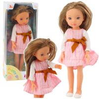 Pretty Girl lėlė 32 cm – rožinė dryžuota suknelė
