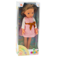 Pretty Girl lėlė 32 cm – rožinė dryžuota suknelė