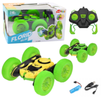 RC 360° Green Stunt Car – dvipusė akrobatinė mašinėlė su LED ratais