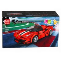 Raudonas sportinis automobilis iš 364 detalių