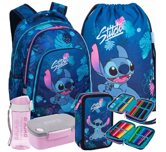 CoolPack STITCH 5 dalių mokyklinės kuprinės rinkinys