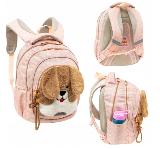 ASTRABAG Fluffy Puppy mokyklinė kuprinė mergaitėms