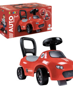 Smoby Ride‑On raudona važiuoklė su klaksonu ir daiktadėže