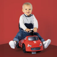Smoby Ride‑On raudona važiuoklė su klaksonu ir daiktadėže