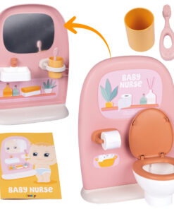Smoby dvipusė lėlių higienos stotelė – tualetas + praustuvė viename