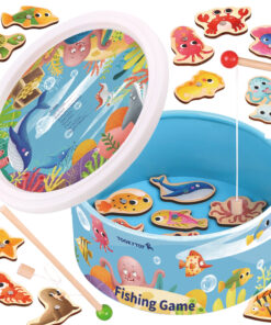 Tooky Toy magnetinė žvejybos žaidimo dėžutė „Didysis žvejybos nuotykis kibirėlyje“