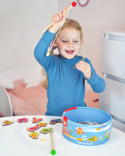 Tooky Toy magnetinė žvejybos žaidimo dėžutė „Didysis žvejybos nuotykis kibirėlyje“