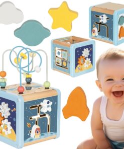Tooky Toy medinė kosmoso aktyvumo kubo stotis