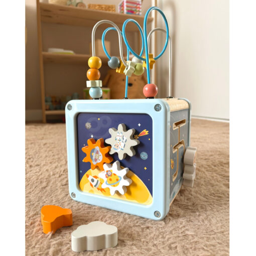 Tooky Toy medinė kosmoso aktyvumo kubo stotis