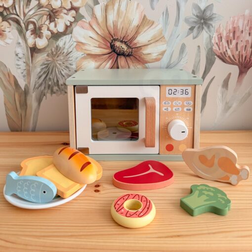 Tooky Toy medinė mikrobangų krosnelė