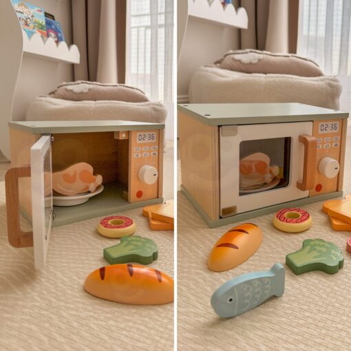 Tooky Toy medinė mikrobangų krosnelė