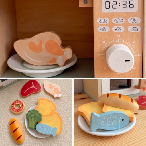 Tooky Toy medinė mikrobangų krosnelė