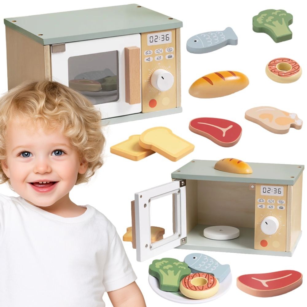 Tooky Toy medinė mikrobangų krosnelė