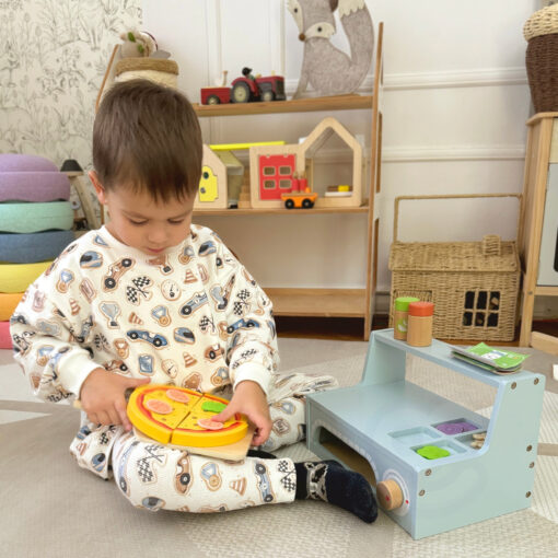Tooky Toy medinė picų krosnis su priedais – kūrybinei picų šventei