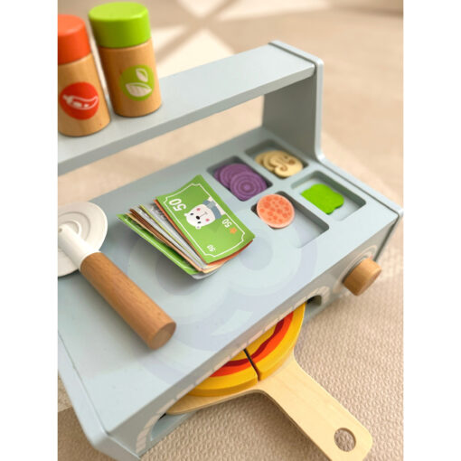 Tooky Toy medinė picų krosnis su priedais – kūrybinei picų šventei