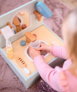 Tooky Toy medinė vonios ir higienos stotelė su aksesuarais